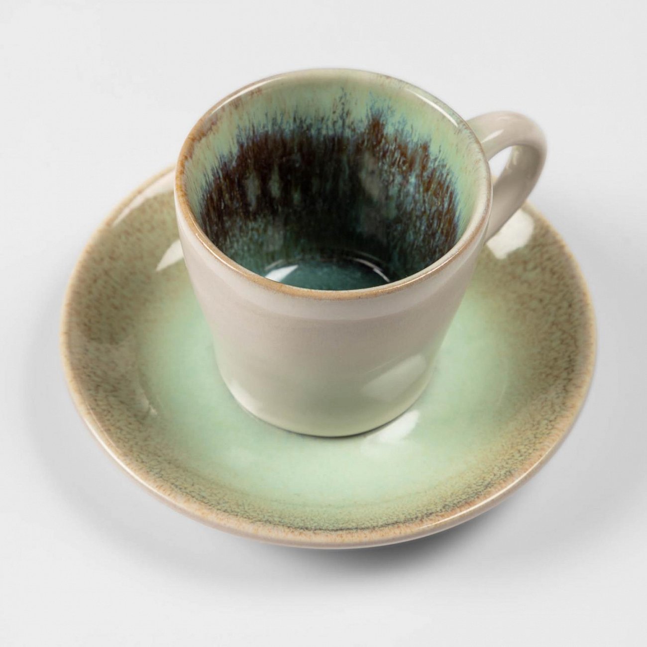 Кофейная чашка керамическая синяя с блюдцем Zain от La Forma LA FORMA ZAIN 00-3865091 Зеленый  - Вид №3