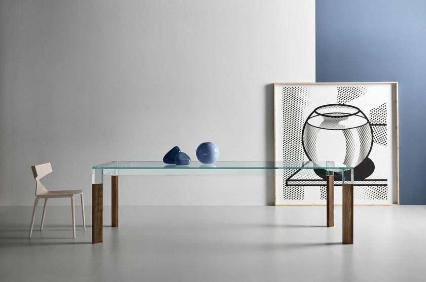 Tonelli Design Прямоугольный обеденный стол из дерева и стекла sun-id-1476520 - Вид №1