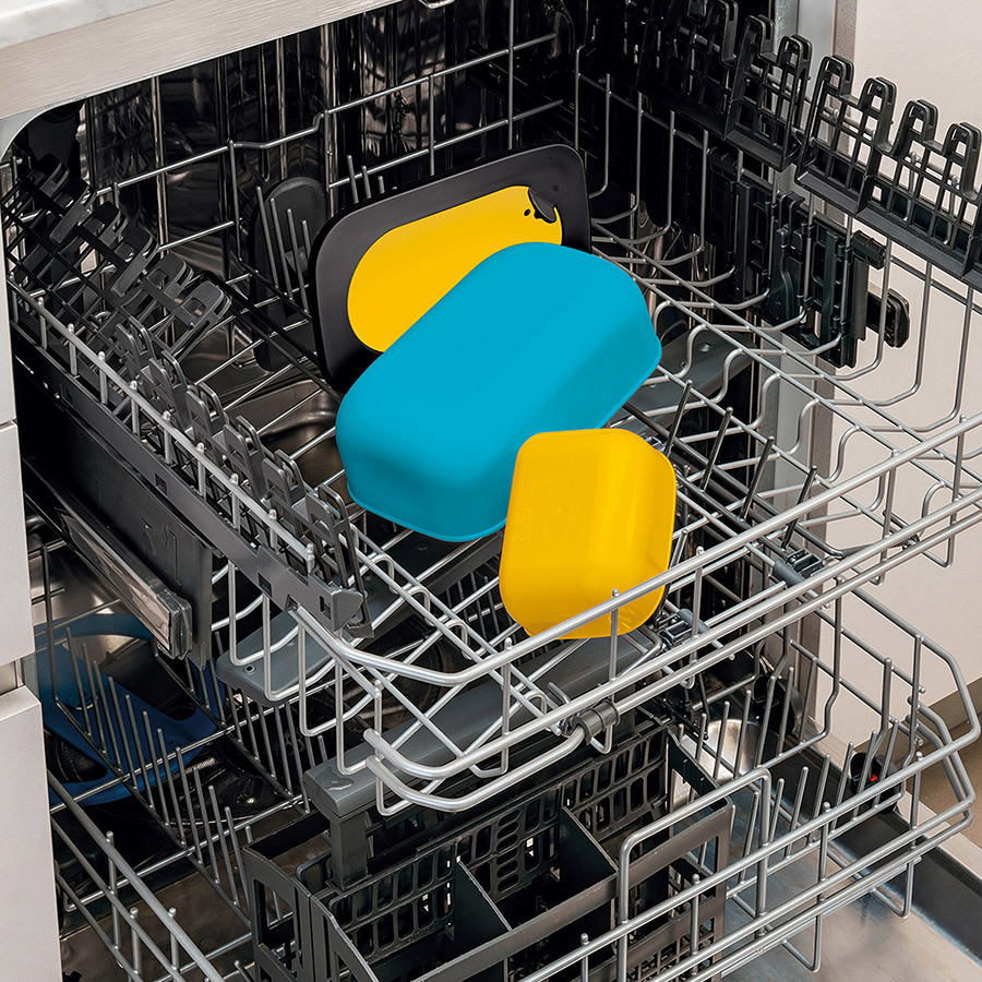 171100165 Ланч-бокc on the go, 900 мл, желтый-синий Guzzini  - Вид №3