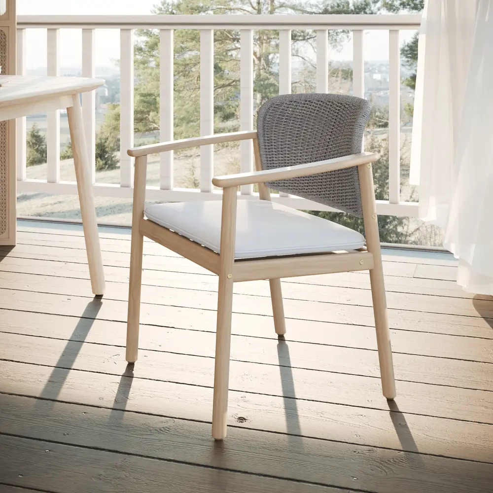 BEGINIA Fisht — садовое кресло из акации с плетением Роуп 89382924 STLM-1572709