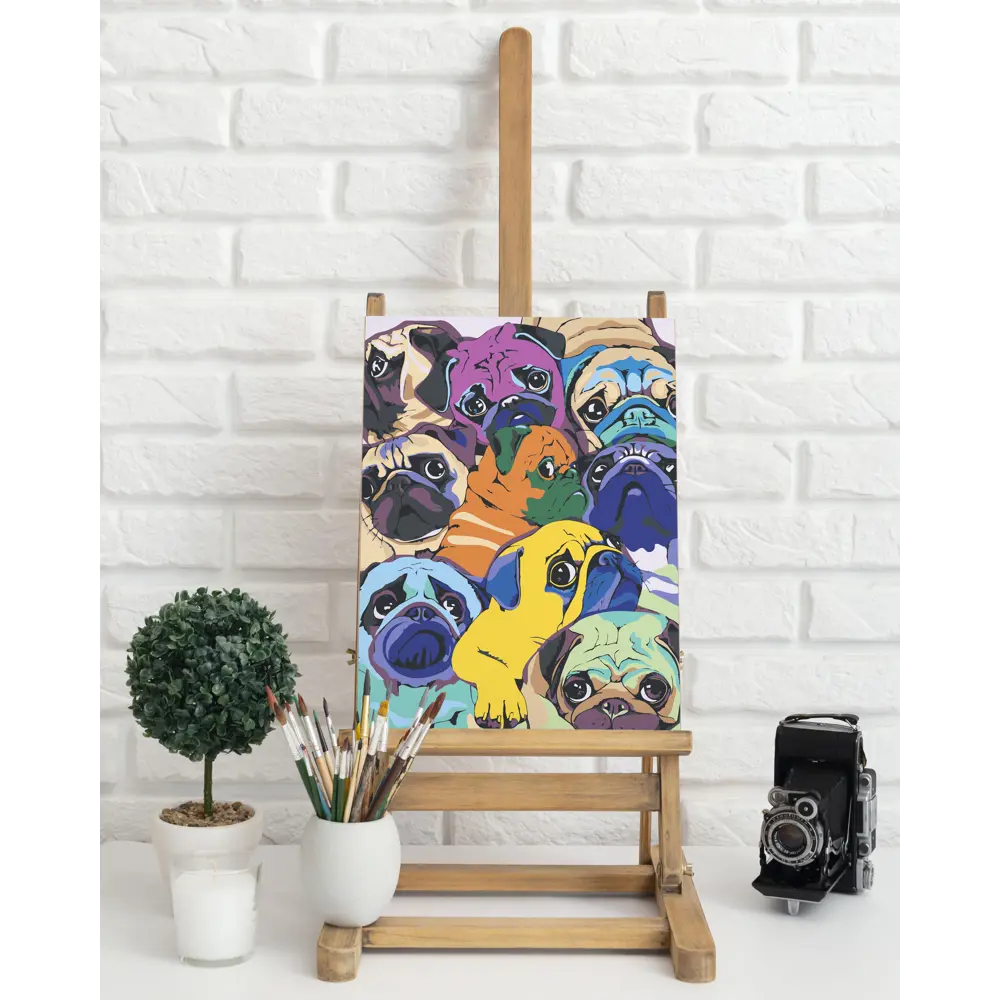 Картина по номерам Мопсы 40х50 см FBRUSH STLM-2144144 - Вид №1