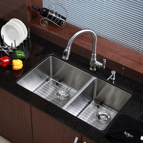 KHU103-33 Мойка кухонная прямоугольная Krausru  - Вид №4