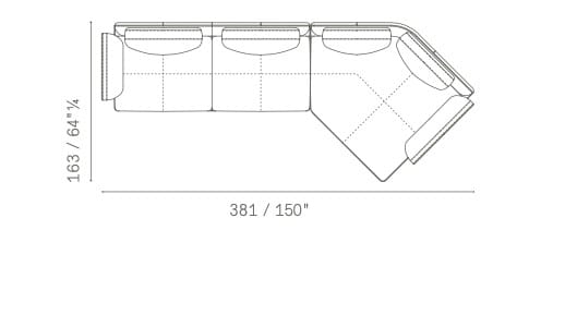 Кожаный и тканевый трехместный диван Poltrona Frau коллекция-диваны и кресла ARCH-00114374 - Вид №9