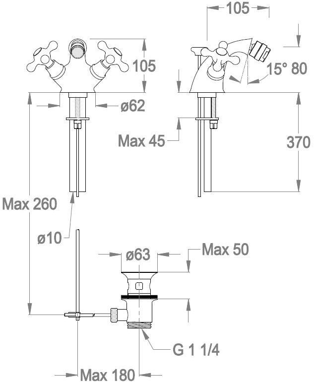 Fir Italia Смеситель для биде с одним отверстием Alison 33 3322185 - Вид №1