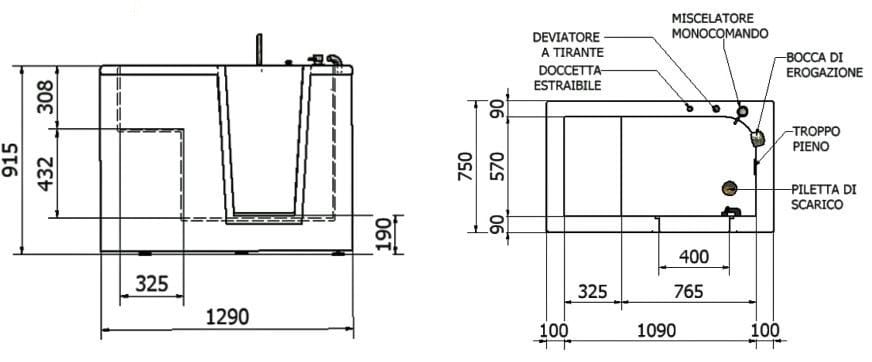 Акриловая ванна с дверью Thermomat AMICA ARCH-00082800 - Вид №2