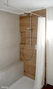 DSN12-1600F Направляющая для душевой занавески шириной 160 см, для крепления к потолку PHOS