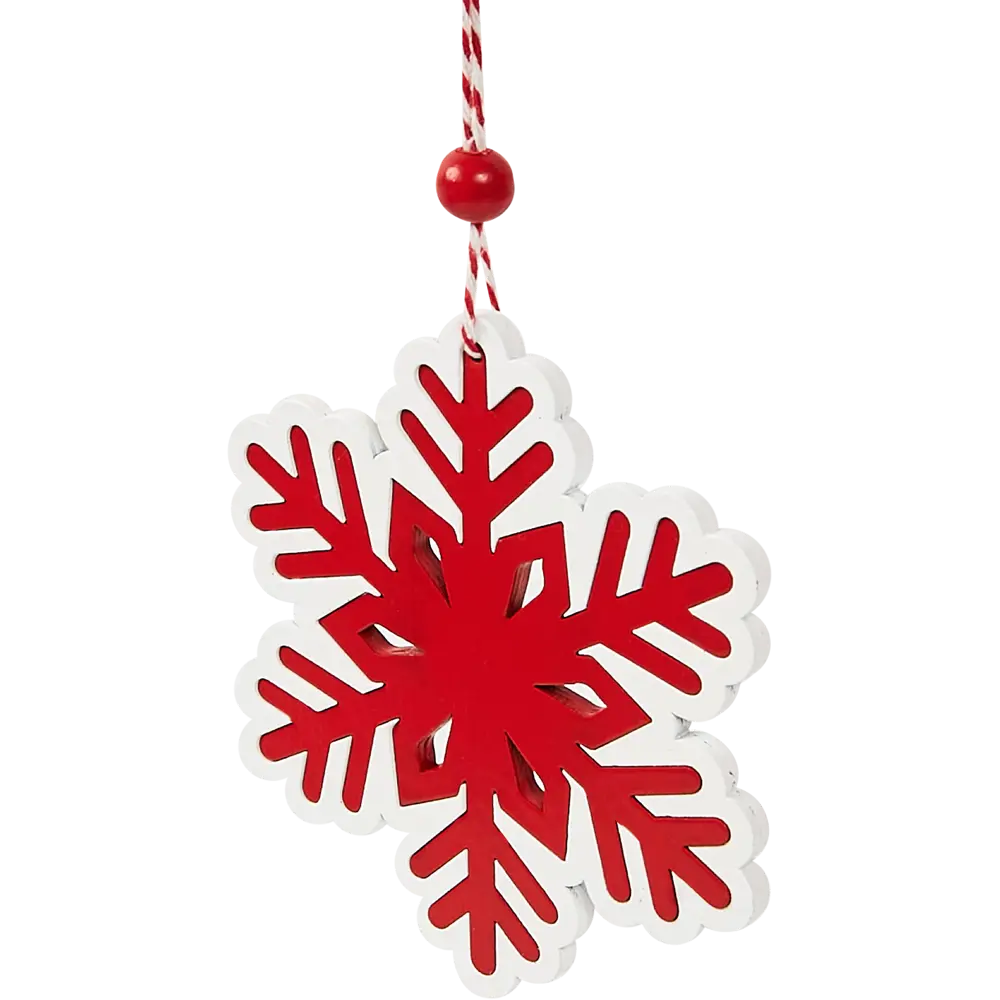 87036558 Елочная игрушка Снежинка 11x11 цвет красный STLM-1483957 Santreyd  - Вид №1