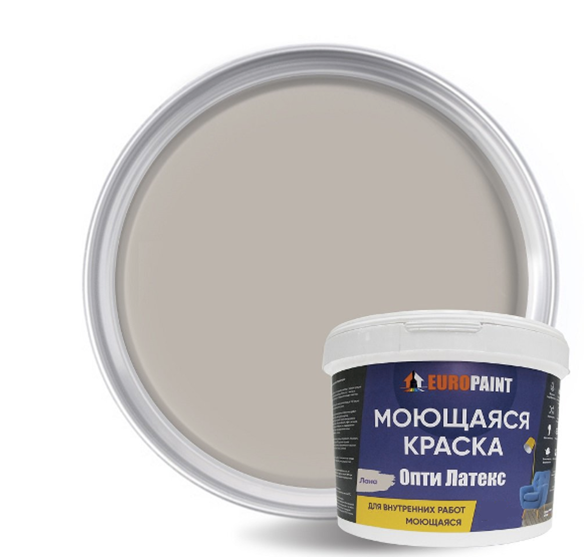 90295540 Краска Опти Латекс цвет лана 3 л STLM-0172814 EUROPAINT