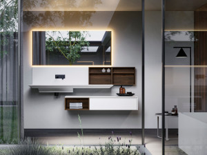 Умывальник с зеркалом