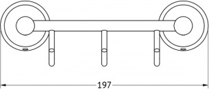 Viz 024 Держатель с 3-мя крючками 20 см FBS Vizovice - Вид №1