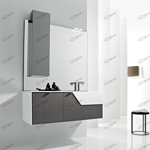 Комбинация ванной комнаты PV15 в отделке Wing Mineralmarmo / 141 Bianco / 99 Juta  MILLDUE PIVOT PIVOT15