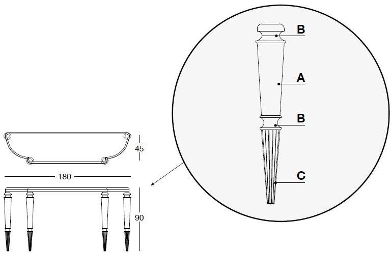 Longhi Консоль в форме полумесяца из черного дерева Loveluxe 2015 – regency collection Y 732 - Вид №3