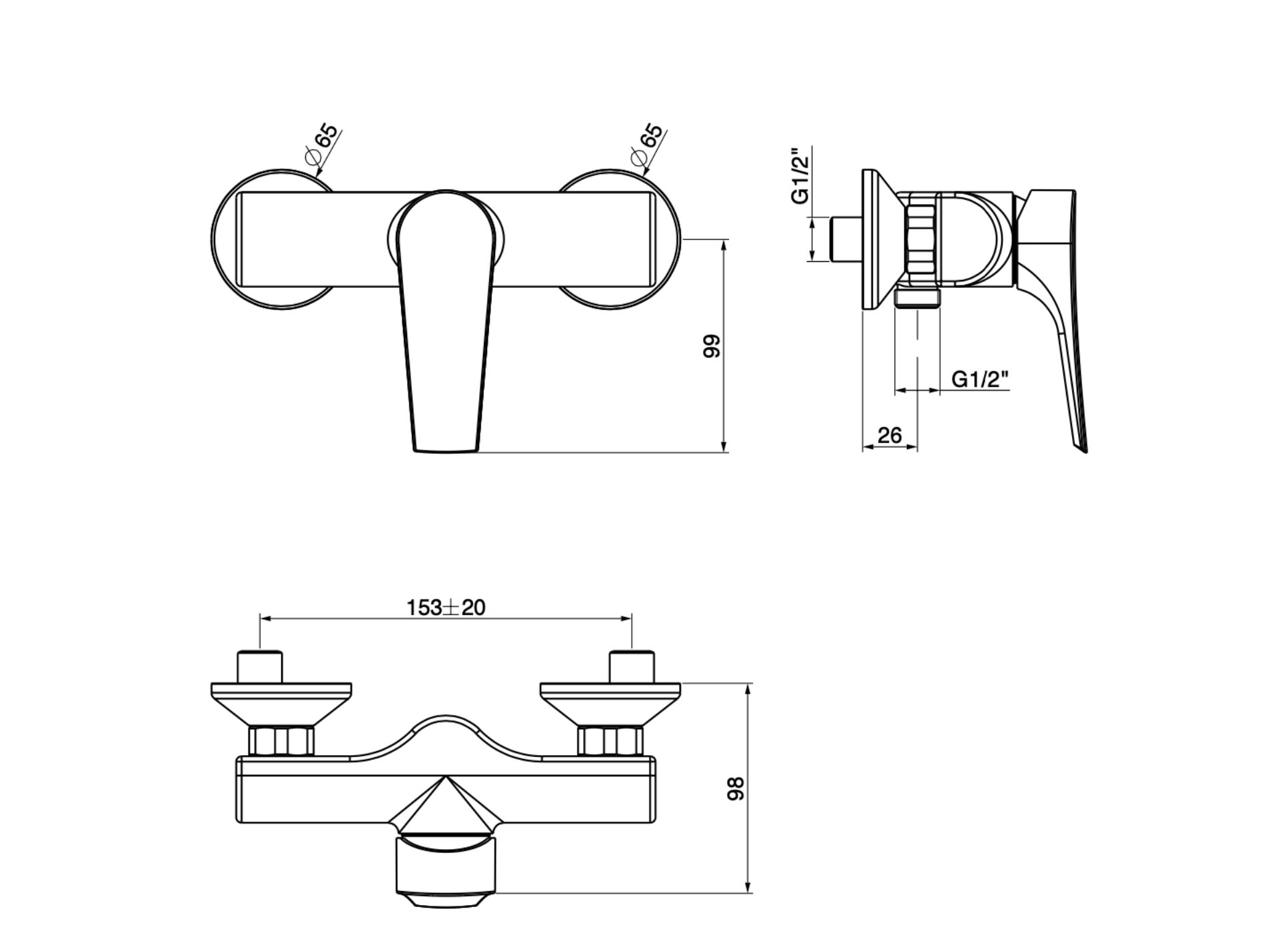 Однорычажный смеситель для душа GATTONI Mach 10 ARCH-00084351 - Вид №2