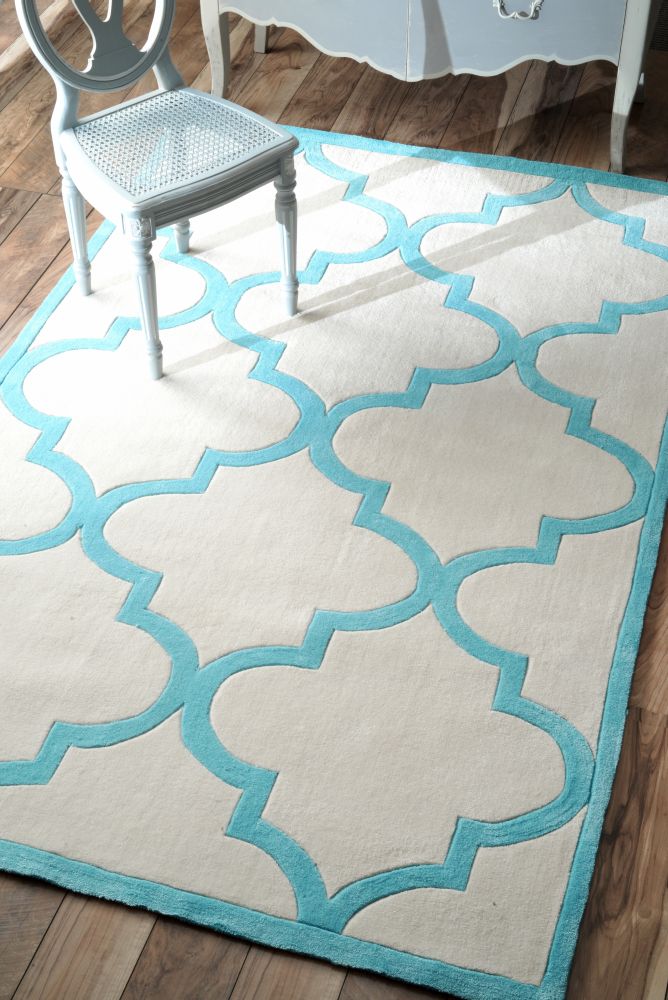 Ковер Trelli light_blue 300х400 DOLLY CAPRETS ДИЗАЙНЕРСКИЕ, ТРЕЛЬЯЖНЫЙ УЗОР 015055 Белый;голубой  - Вид №1