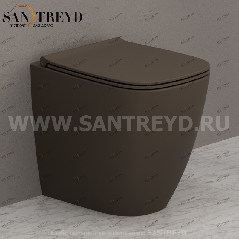 GN002CS Приставной унитаз напольный Коричневый Ceramica Globo GENESIS Италия