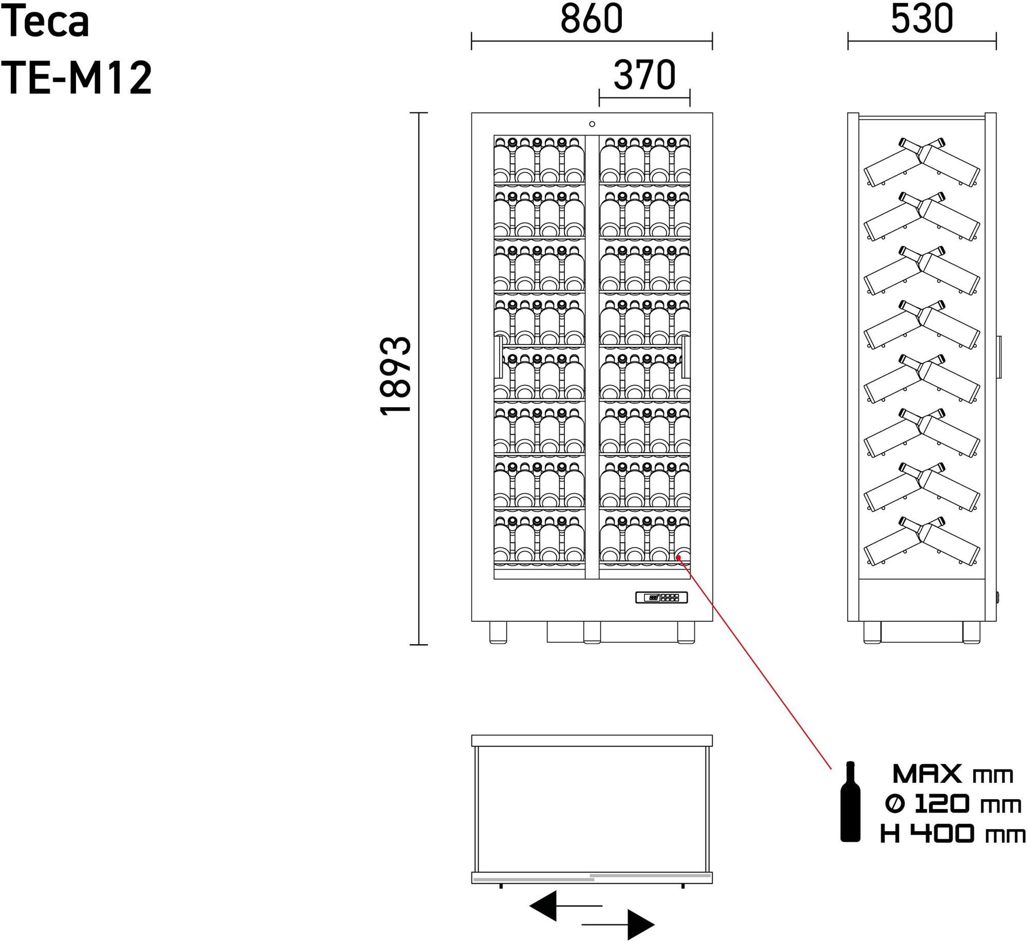 EXPO Алюминиевый винный шкаф с рамой из МДФ Teca Te-m12 / te-c12 - Вид №7