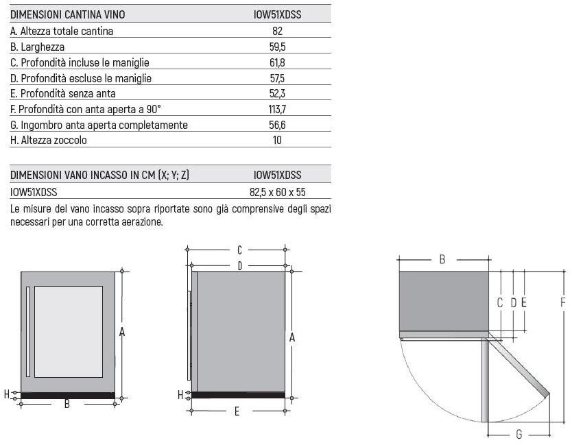 mabe Встроенный винный холодильник со стеклянной дверцей  Iow51xdss  - Вид №3