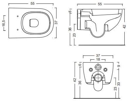 Подвесной унитаз настенный Белый Nic Pin Италия sun-id-1377416 - Вид №3