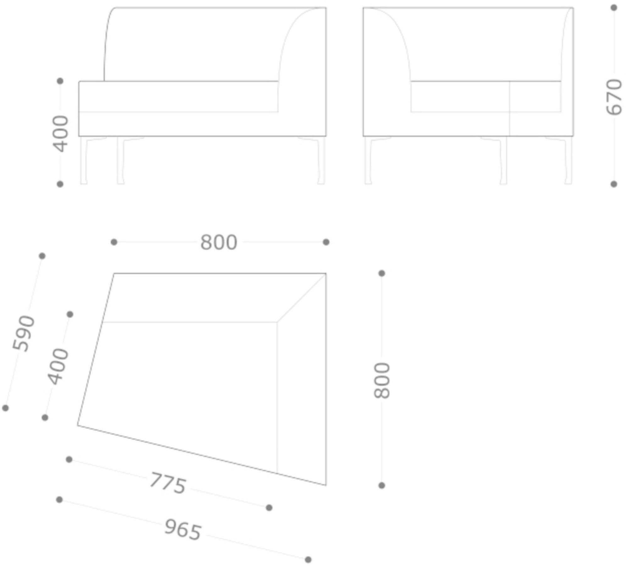 VAGHI Угловое кресло Alias moduli As1d/as1s - Вид №7