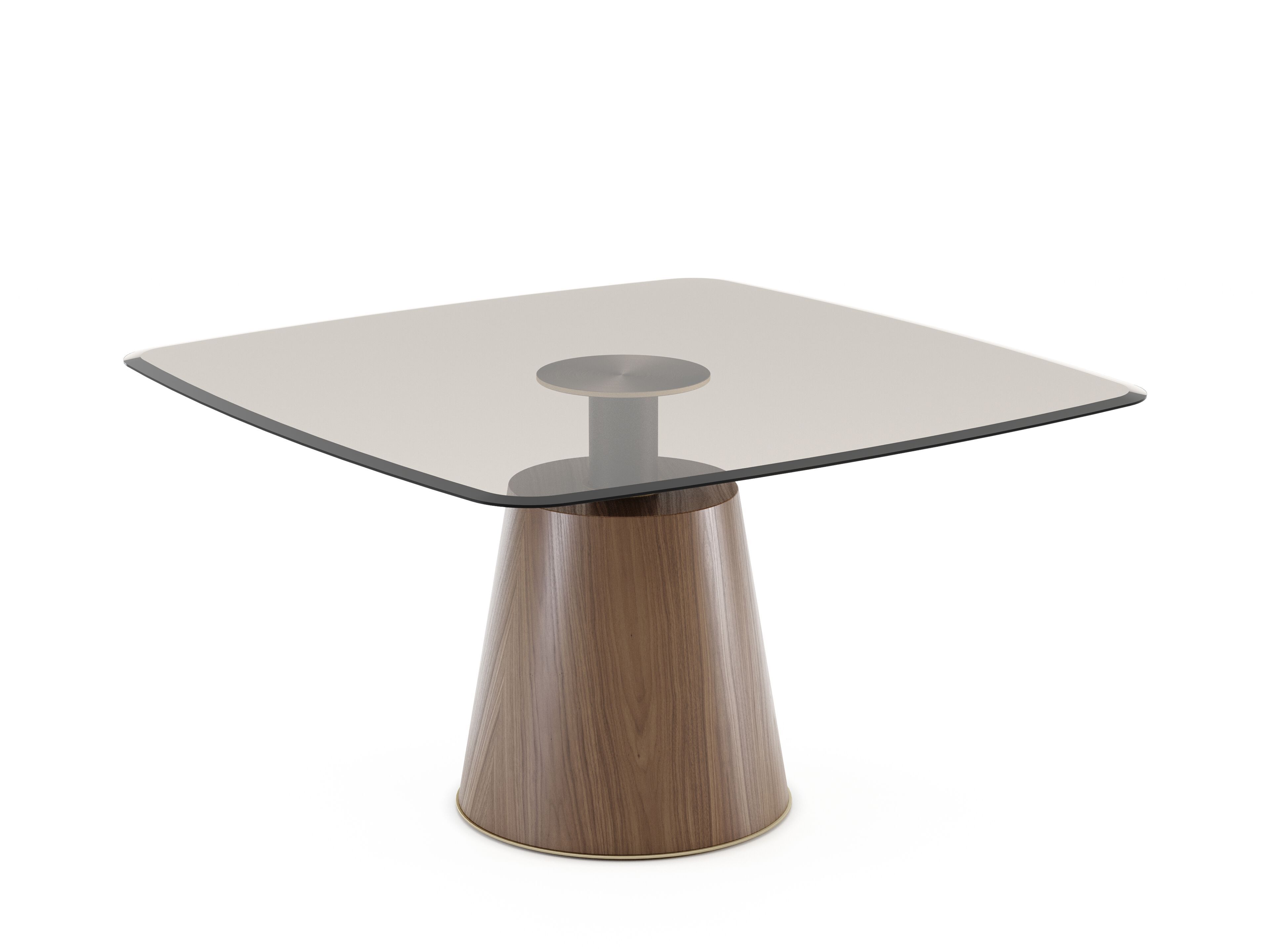 Квадратный обеденный стол из дерева и стекла Domkapa Panton ARCH-00032840