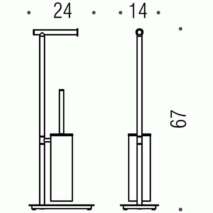 B9907 Стойка напольная для унитаза (металлическая колба) COLOMBO SQUARE Colombo Design - Вид №2