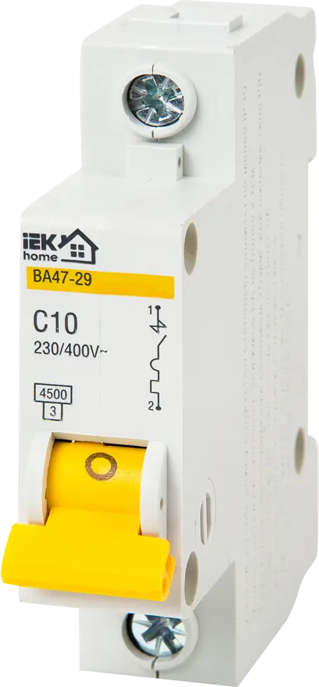 Автоматический выключатель IEK Home ВА47-29 на 10А для защиты электросети 18072264