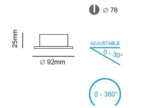 Регулируемый алюминиевый утопленный прожектор Terzo Light VISIO R / R2 ARCH-00127552 - Вид №8