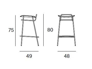 Высокий металлический табурет с подставкой для ног Blasco&Vila Fosca ARCH-00137481 - Вид №14