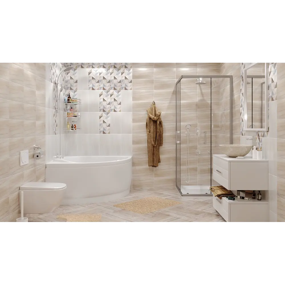 Плитка настенная «Шервуд» 20х40 см 1.58 м2 цвет светло-бежевый LB CERAMICS STLM-2093107 - Вид №5