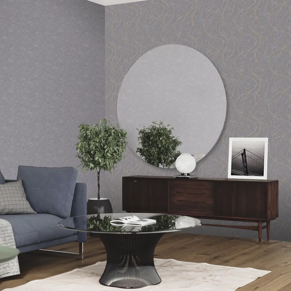 Обои флизелиновые Euro Decor Polo темно-серые 1.06 м ED7134-20 88475875 STLM-2182835 - Вид №3