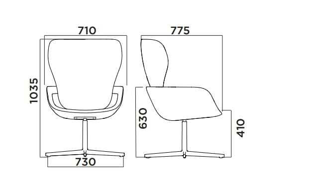 Тканевое кресло с подлокотниками Infiniti Peb ARCH-00076886 - Вид №7