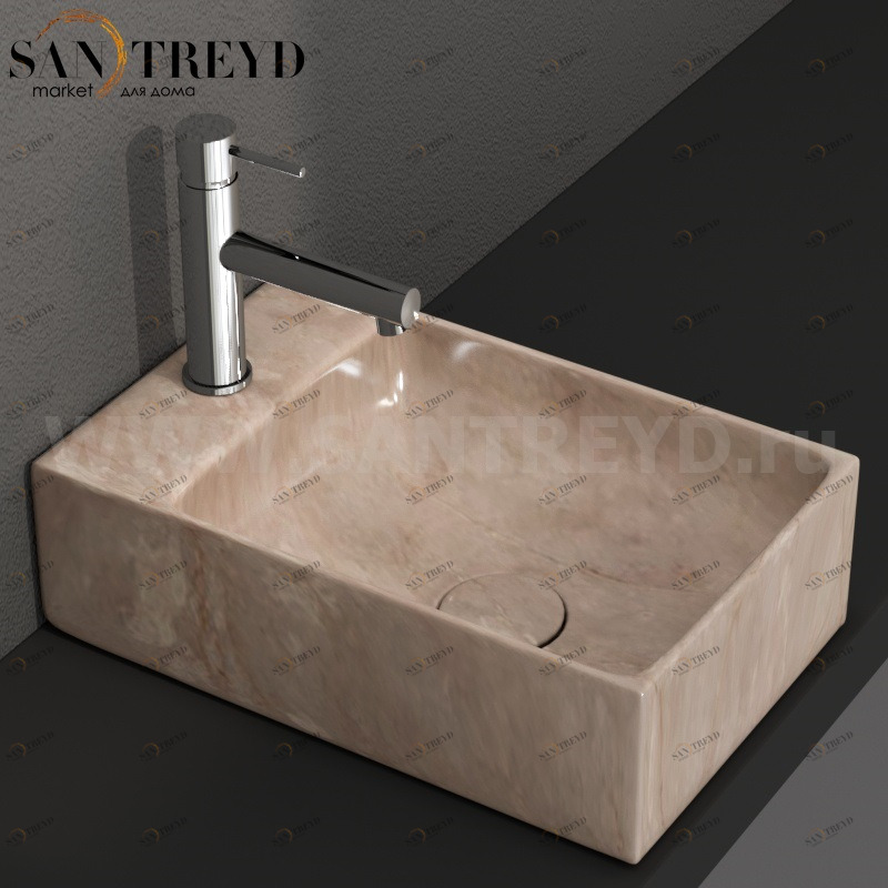 B6R40AB Подвесная раковина настенная прямоугольная Ceramica Globo T-EDGE