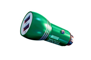 16713731 Зарядное устройство с двумя USB-портами, зеленый UCC-2-17-GREEN WIIIX