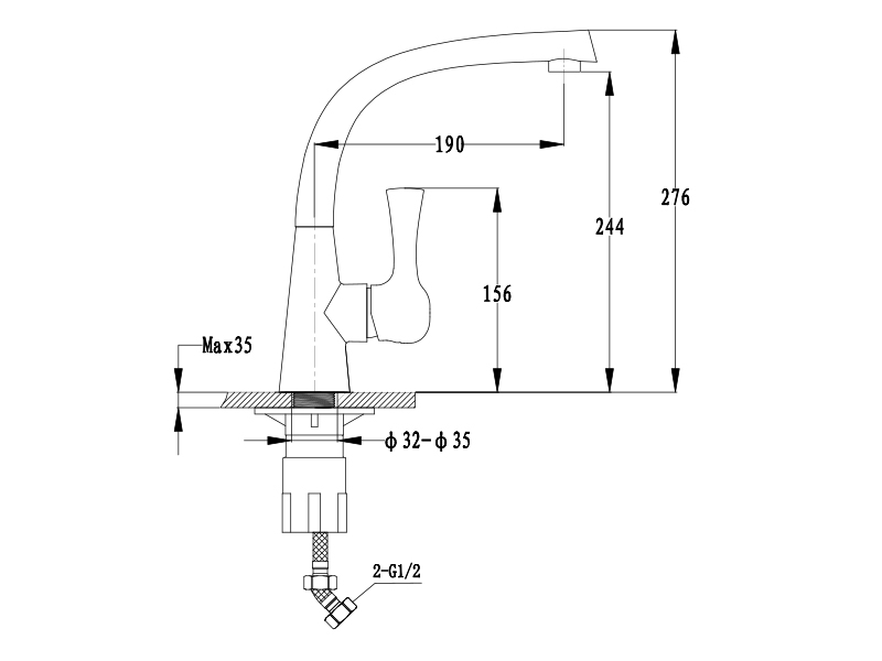 Кухонный смеситель 37235068 черный GranFest Ewigstein - Вид №1