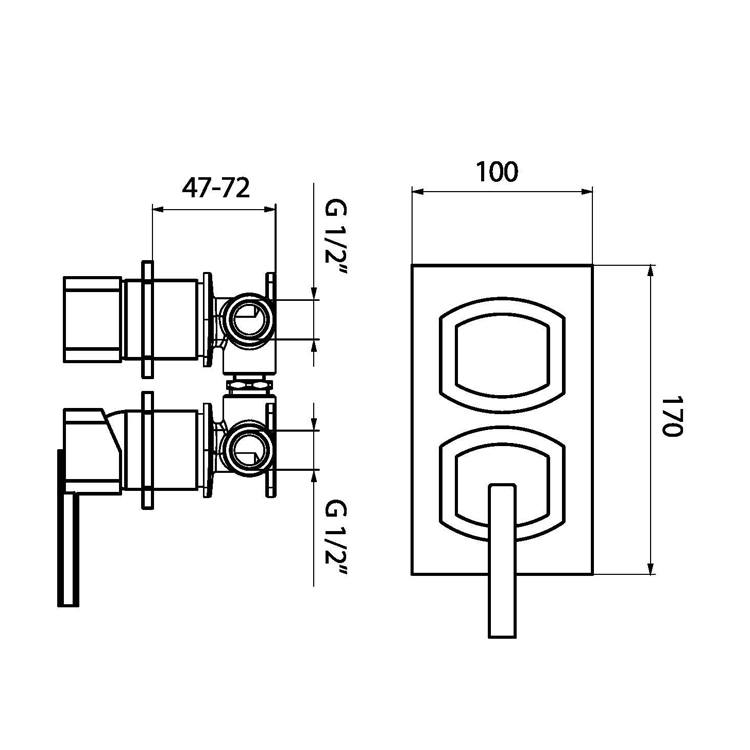 AZ860101015 Смеситель для ванны с душем Webert Azeta  - Вид №1