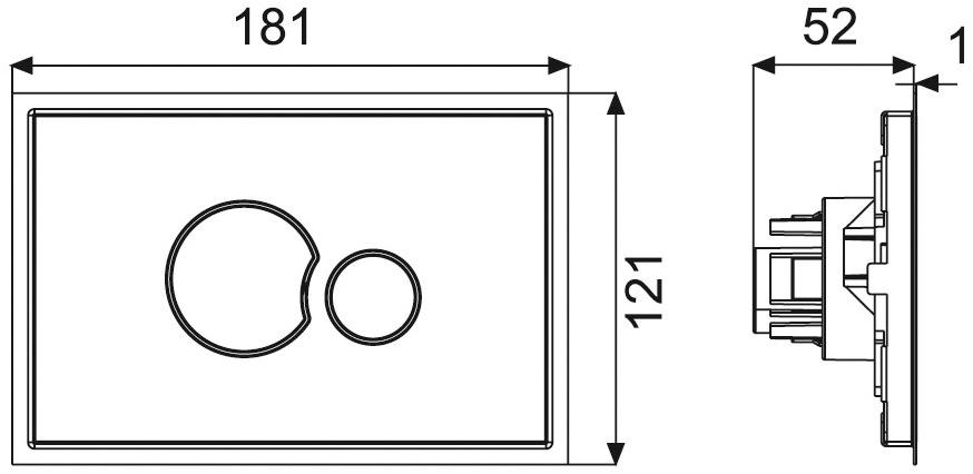 Redi Панель смыва для унитаза из пластика Nicoll P2cllin - Вид №1