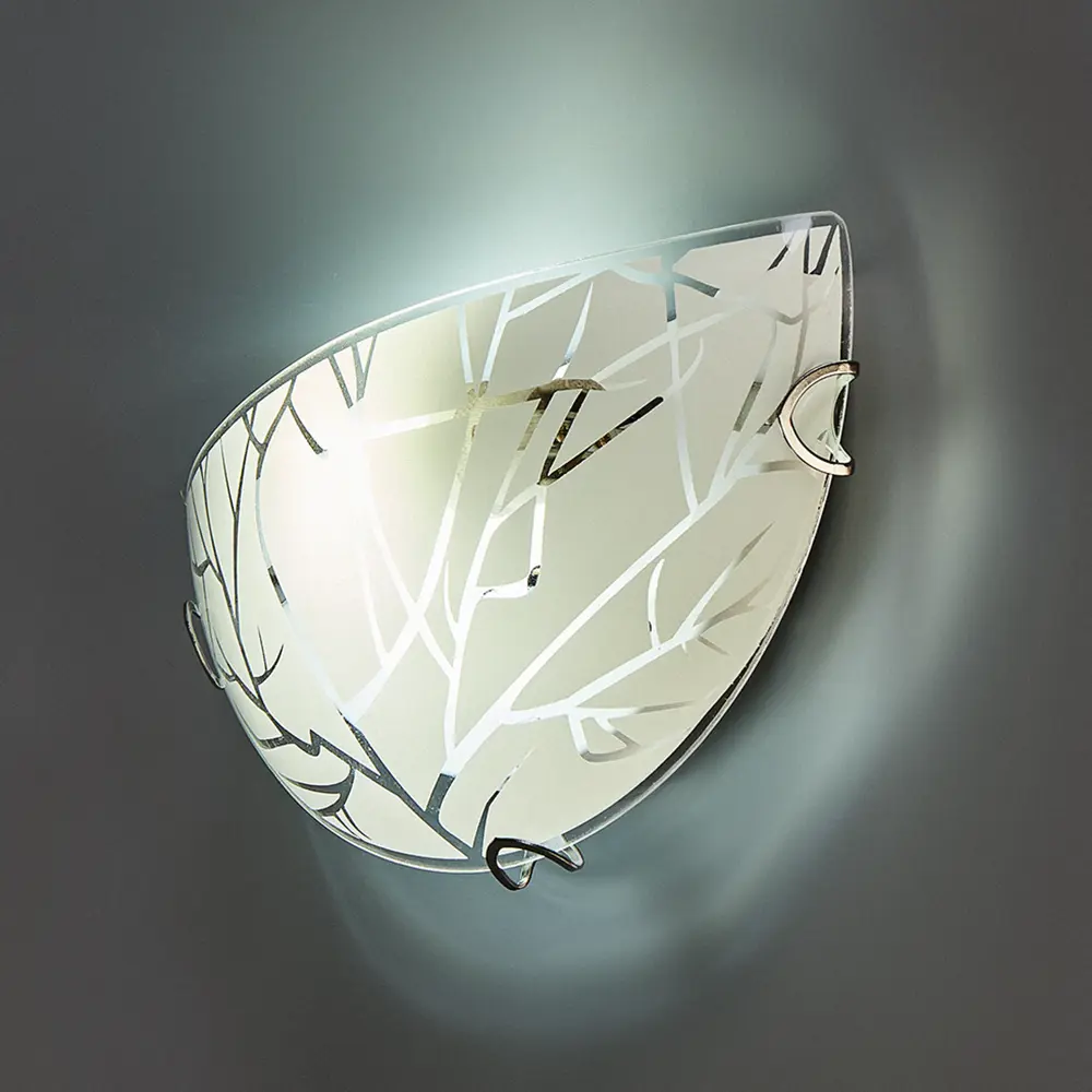 Бра настенное РОССВЕТ Багульник - современный светильник с белым плафоном 89426678 STLM-1570055 - Вид №1