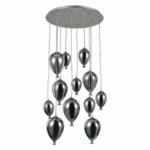 Люстра дизайнерская Quirrell хром Clown SP12 IDEAL LUX ДИЗАЙНЕРСКИЕ, КАСКАД 057301 Хром