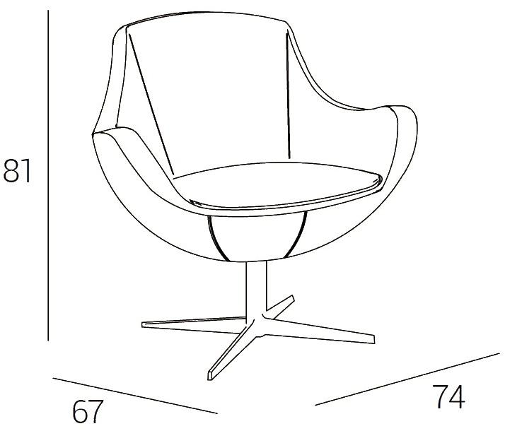 Dall'Agnese Кресло со съемным чехлом из кожи с 4 спицами sun-id-1439516 - Вид №3