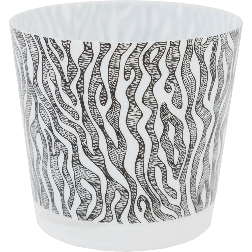 Горшок цветочный Ingreen Easy Grow ø12 h11 см v0.75 л пластик белый/чёрный Фиджи декор STLM-2181293