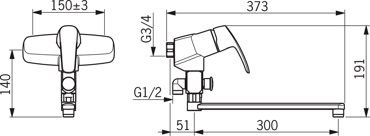 Oras 1073 Смеситель для душа 1073 Safira Хром  - Вид №1