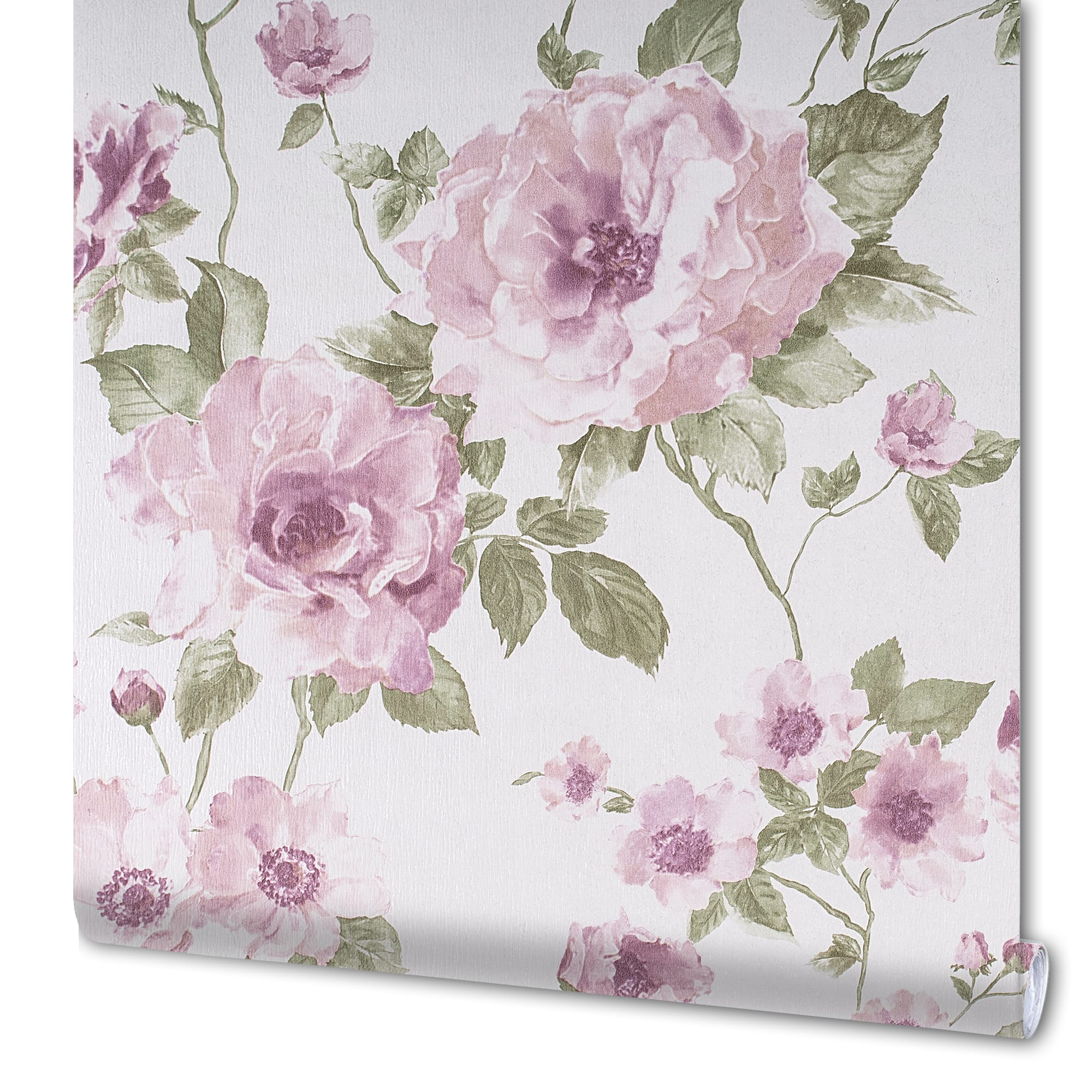 82938332 Обои бумажные 0.53 м 4619 бело-розовые Шиповник Santreyd 