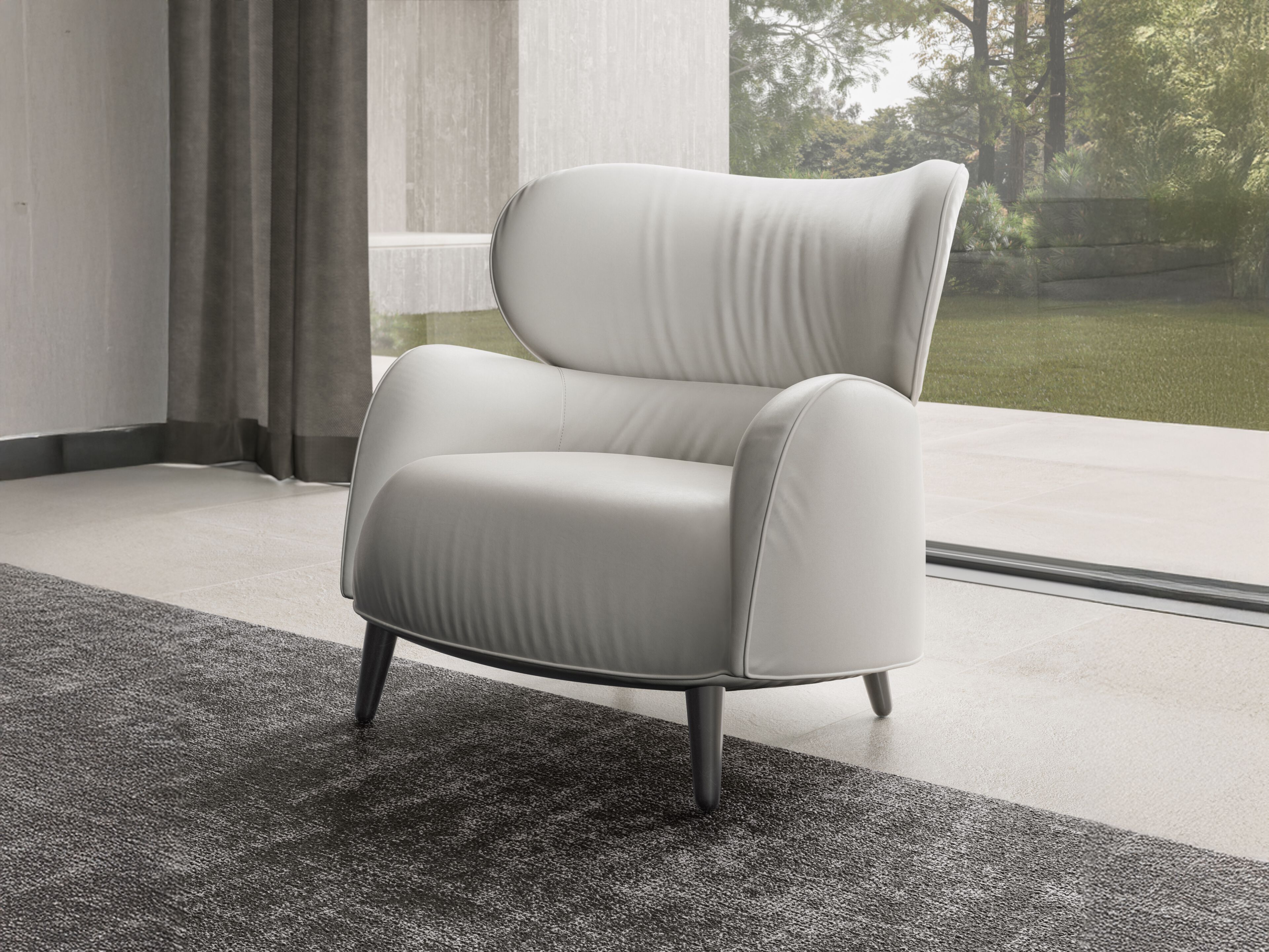 Кожаное кресло с подлокотниками Natuzzi Italia BLOSSOM ARCH-00031285 - Вид №4