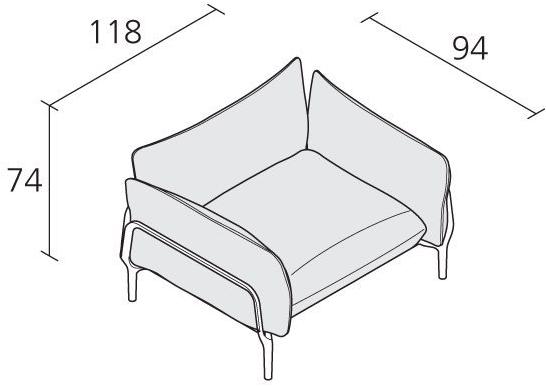 Alias Кресло из ткани с подлокотниками Vina sun-id-1373808 - Вид №2
