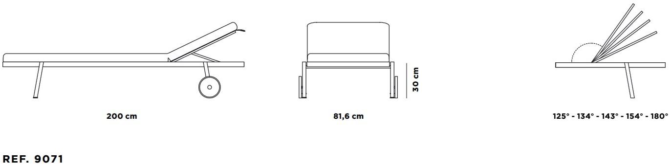 MUSOLA Садовый шезлонг штабелируемый на колесиках Nao sun-id-1380407 - Вид №4