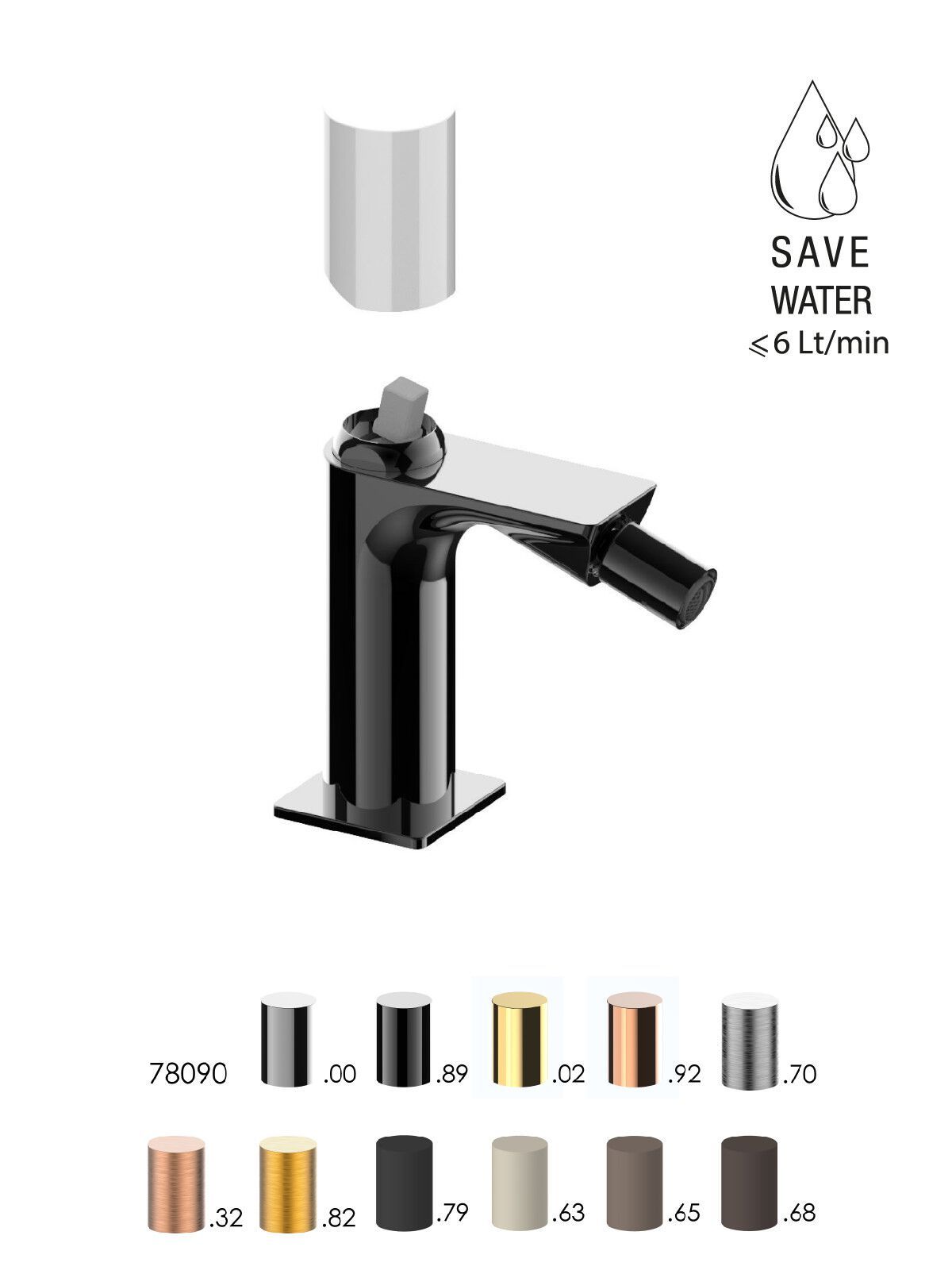 Однорычажный смеситель для биде без слива Rubinetterie Frattini Narciso S ARCH-00049865 - Вид №20