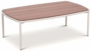 Bivaq Низкий прямоугольный журнальный столик из стали и дерева Teja