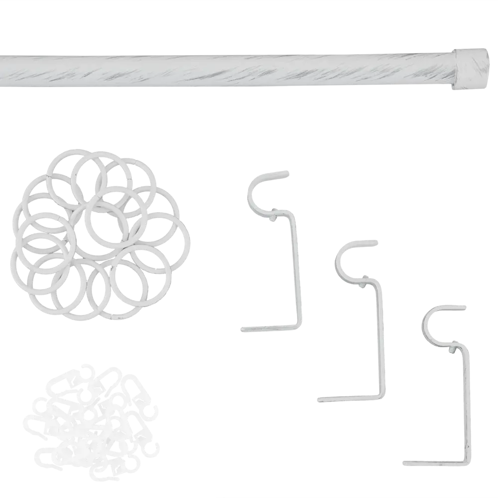Карниз однорядный раздвижной Прованс 160-320 см металл цвет белый антик ORBIS STLM-2151524 - Вид №1