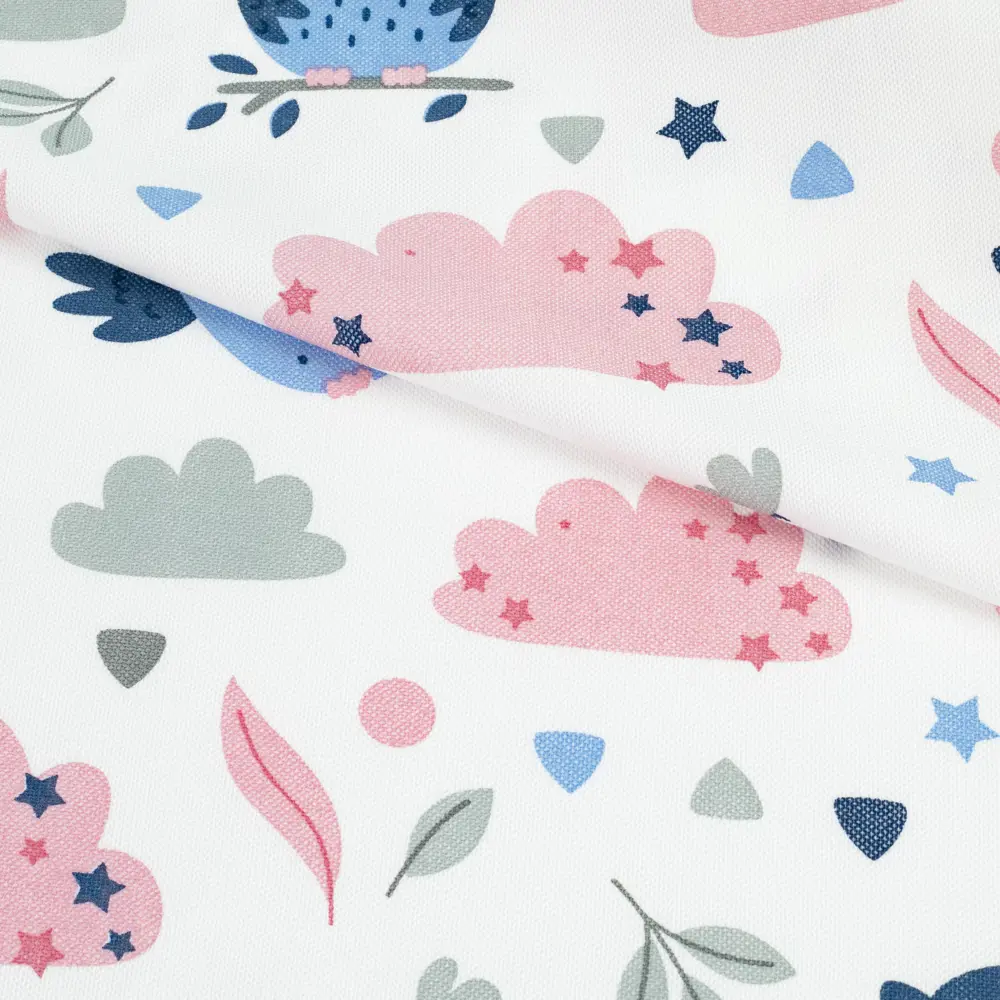 Ткань 1 м/п Совы с зайцами велюр 300 см цвет сине-серый GARDEN STLM-2182816