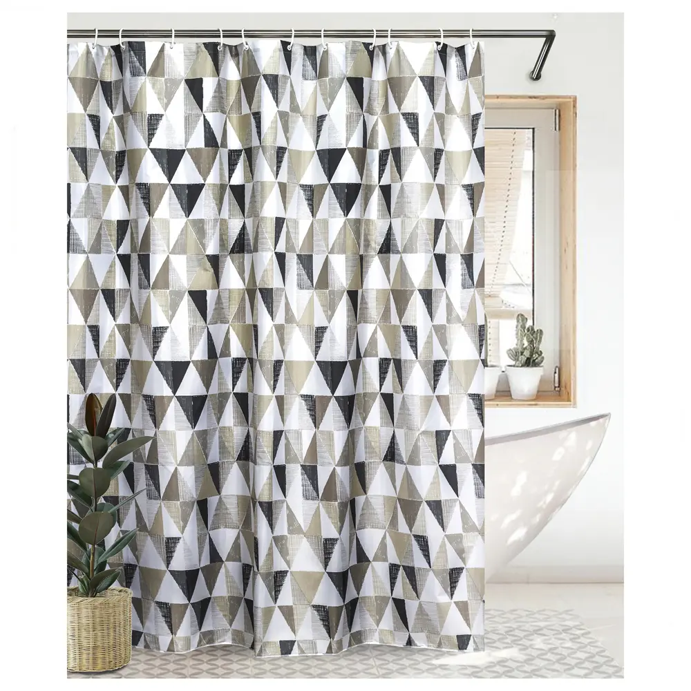 BATH PLUS Штора для душа с геометрическим принтом 180×180 см 89380459 STLM-1567664